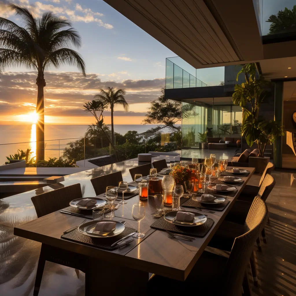 Private villa dining in Barbados